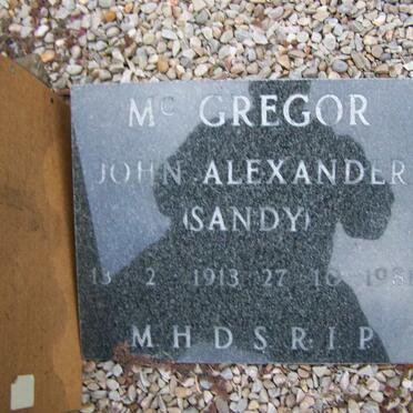 McGREGOR John Elexander 1913-1981