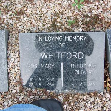 WHITFORD Theodore Oliver 1926-2001 &amp; Rosemary 1930-1988
