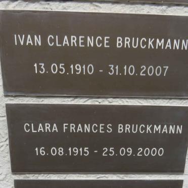 BRUCKMANN Ivan Clarence 1910-2007 & Clara Frances 1915-2000