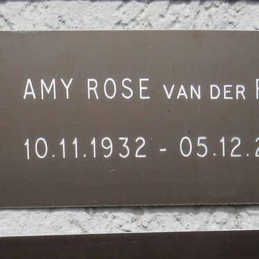 RIET Amy Rose, van der 1932-2017