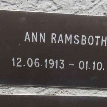 RAMSBOTHAM Ann 1913-2005