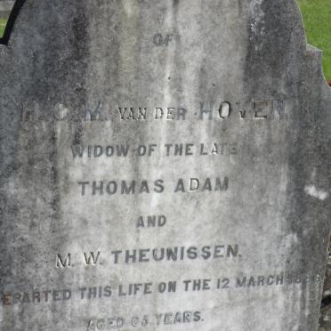 THEUNISSEN H.C.M. nee VAN DER HOVEN -1886