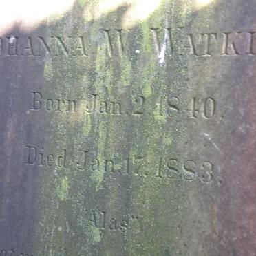 WATKINS Johanna W. 1840-1883