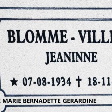 VILLERS Jeaninne Marie Bernadette Geradine, BLOMME 1934-2020