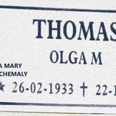 THOMAS Olga Mary nee CHEMALY 1933-1996