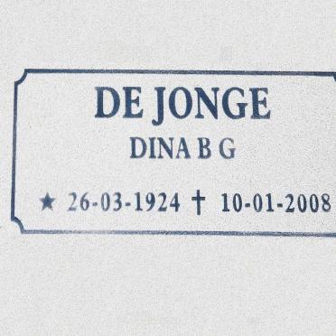 JONGE Dina B.G., de 1924-2008