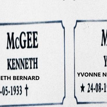 MCGEE Kenneth Bernard 1933 - :: MCGEE Yvonne nee THERON 1934-