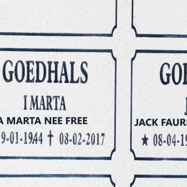 GOEDHALS Jack Faure 1940- :: GOEDHALS Irma Marta nee FREE 1944-2017