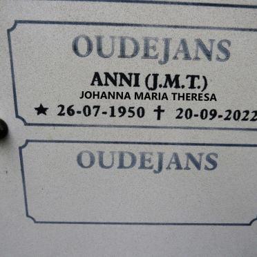 OUDEJANS Johanna Maria Theresa 1950-2022 :: OUDEJANS