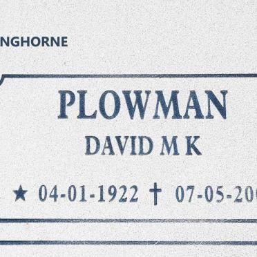 PLOWMAN David Mark Kinghorne 1922-2001