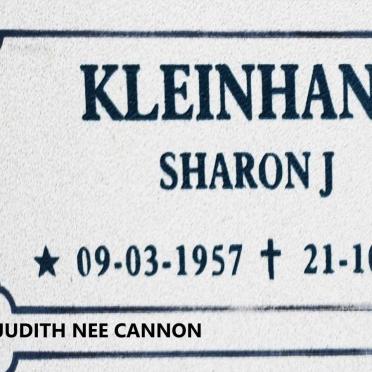 KLEINHANS Sharon Judith nee CANNON 1957-2019