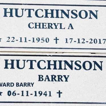 HUTCHINSON Howard Barry 1941- :: HUTCHINSON Cheryl Ann nee PLOWMAN 1950-2017