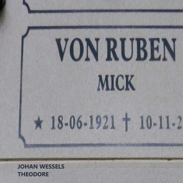 RUBEN Johan Wessels Theodore, von 1921-2001