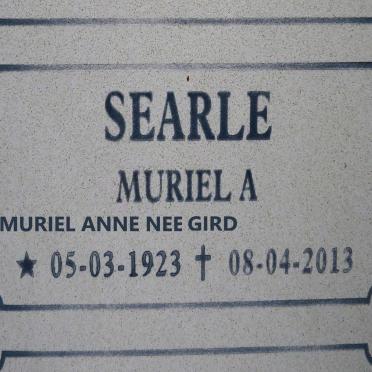 SEARLE Muriel Anne nee GIRD 1923-2013