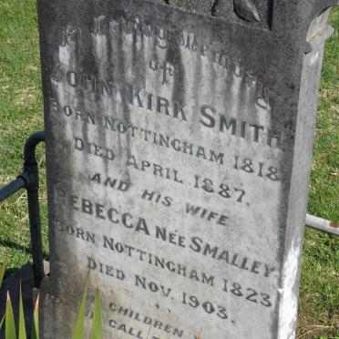 SMITH John Kirk 1818-1887 Rebecca SMALLEY 1823-1903