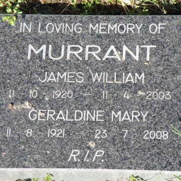 MURRANT James William 1920-2003 &amp; Geraldine Mary 1921-2008