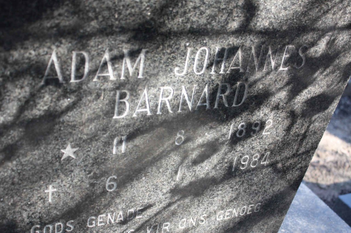 BARNARD Adam Johannes 1892-1984