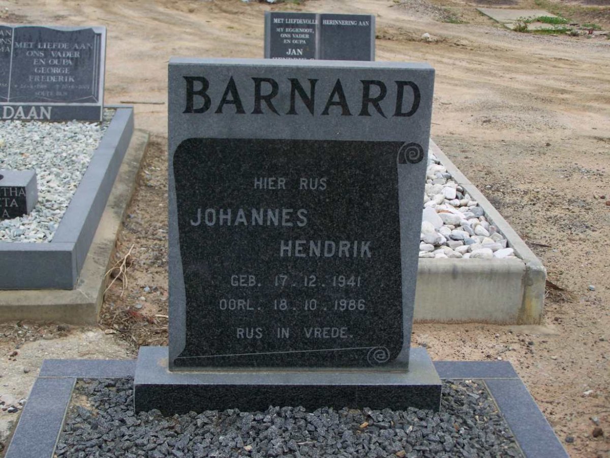 BARNARD Johannes Hendrik 1941-1986