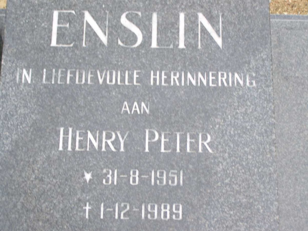 ENSLIN  Henry Peter 1951-1989