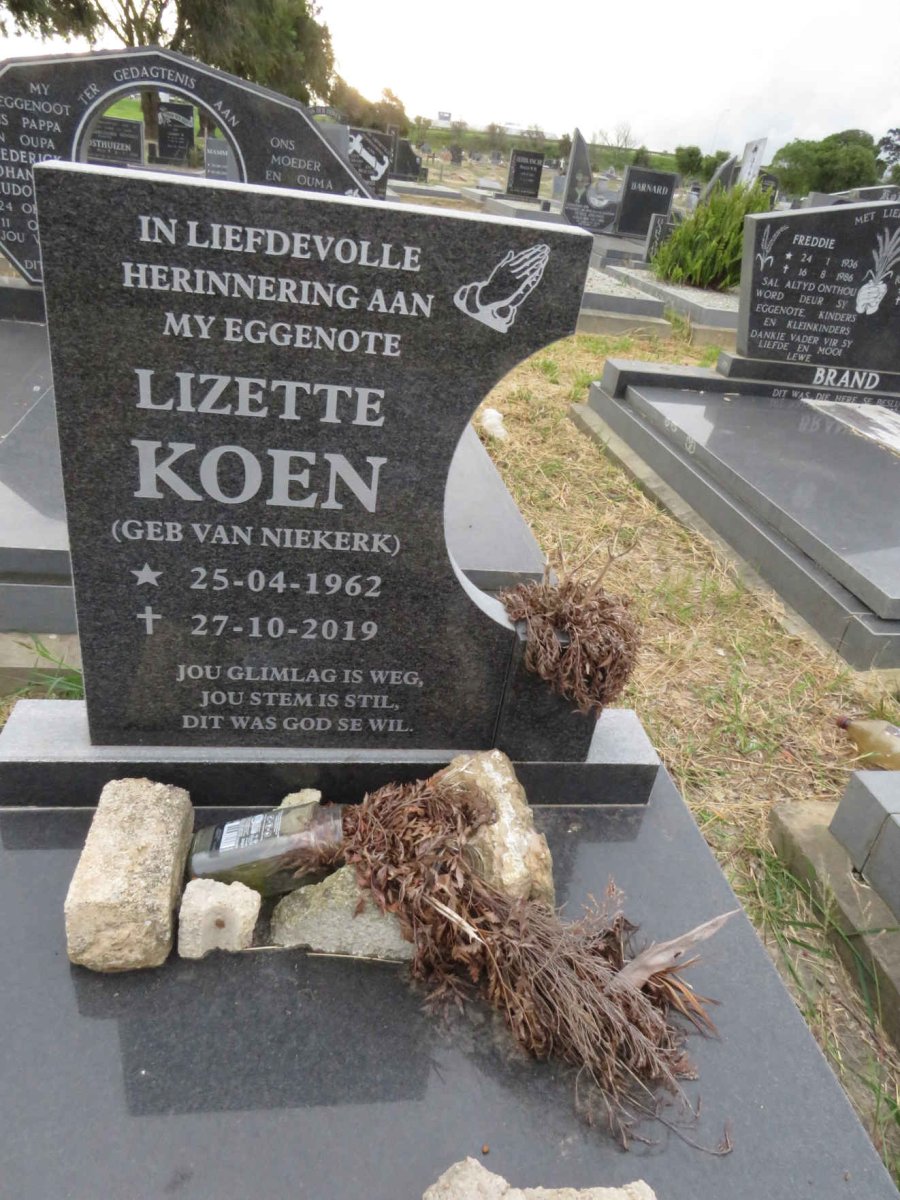 KOEN Lizette nee VAN NIEKERK 1962-2019