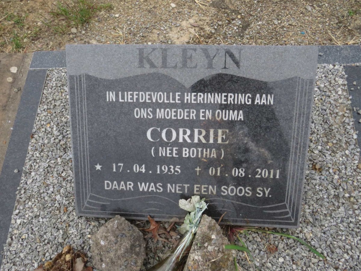 KLEYN Corrie nee BOTHA 1935-2011