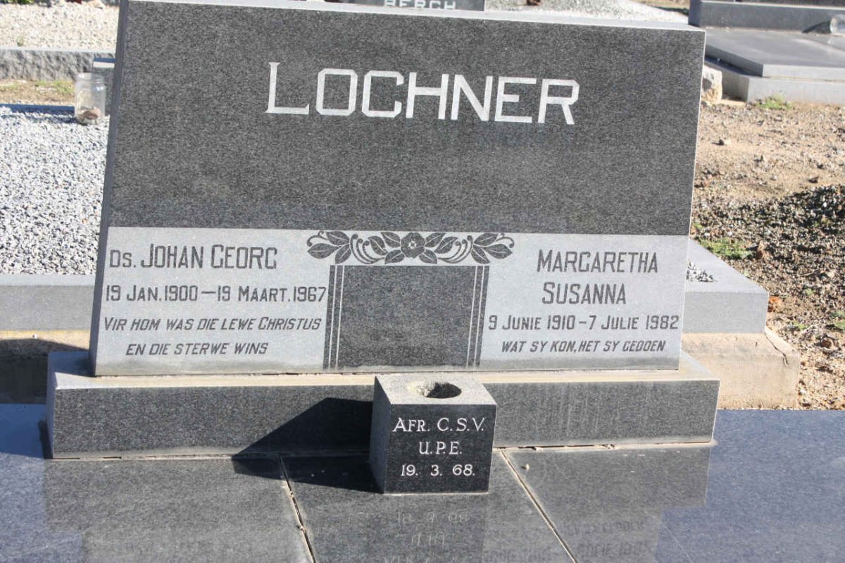 LOCHNER Johan Georg 1900-1967 &amp; Margaretha Susanna 1910-1982