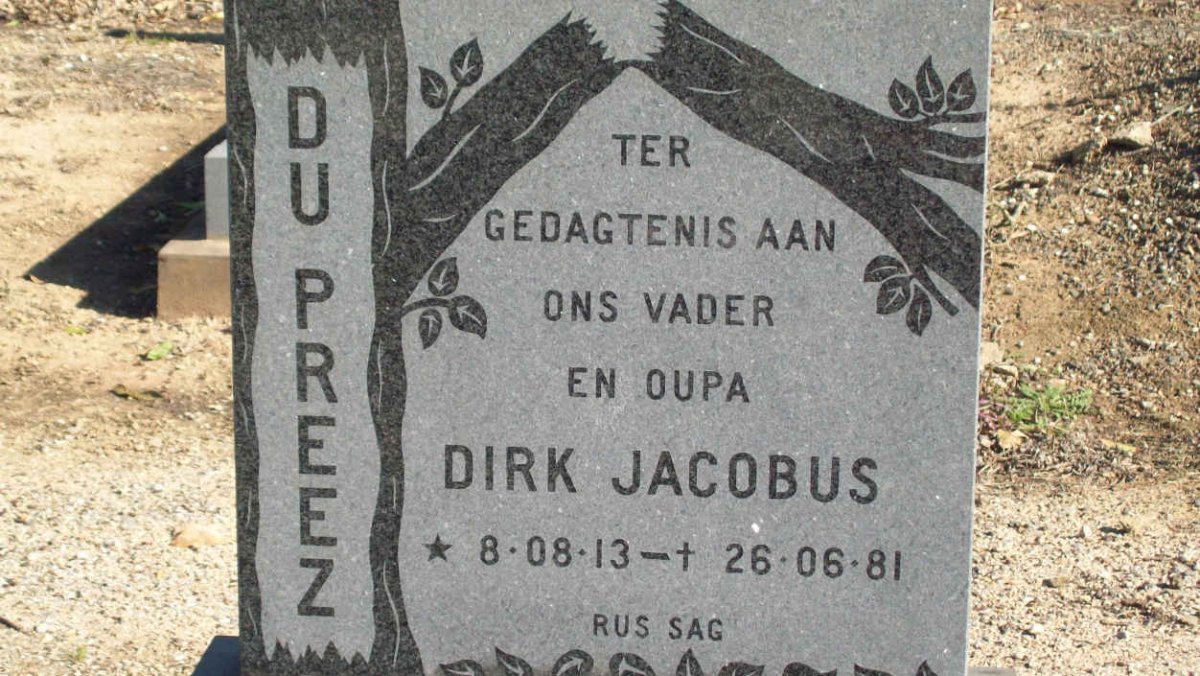 PREEZ Dirk Jacobus, du 1913-1981