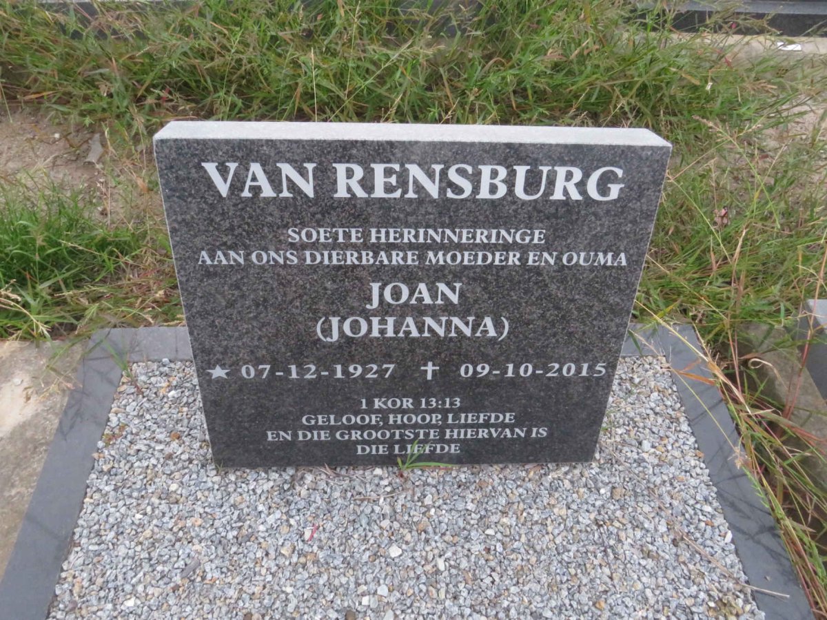 RENSBURG Johanna, van 1927-2015