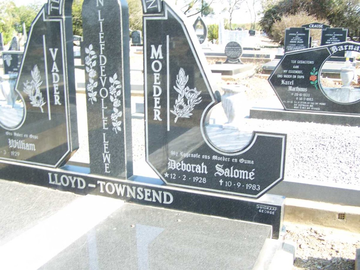 TOWNSEND William, Lloyd 1929- &amp; Deborah Salome 1928-1983 