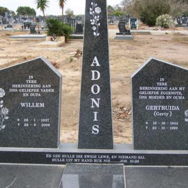 ADONIS Willem 1937-2009 &amp; Gertruida 1944-1999