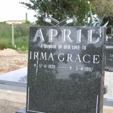 APRIL Irma Grace 1939-1997