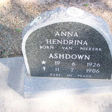 ASHDOWN Anna Hendrina nee VAN NIEKERK 1926-1986