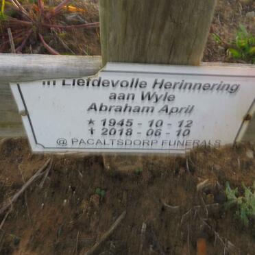 APRIL Abraham 1945-2018