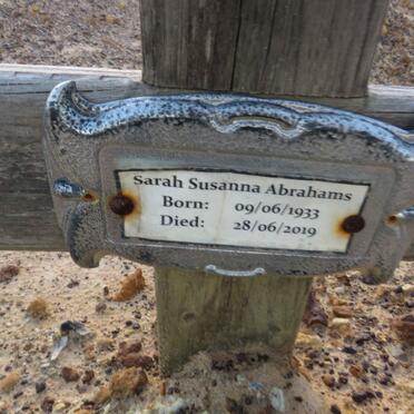 ABRAHAMS Sarah Susanna 1933-2019