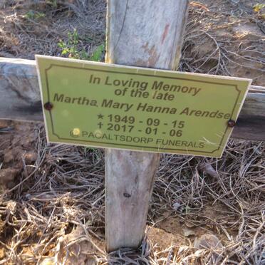 ARENDSE Martha Mary Hanna 1949-2017