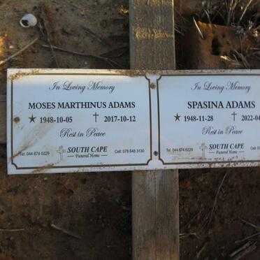 ADAMS Moses Marthinus 1948-2017 & Spasina 1948-2022