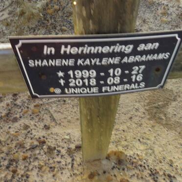ABRAHAMS Shanene Kaylene 1999-2018