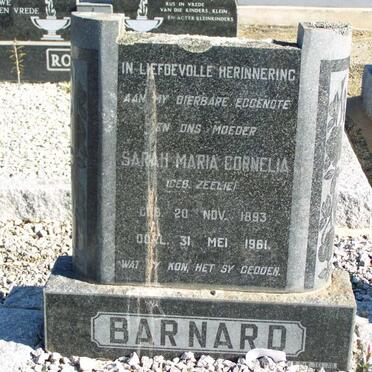BARNARD Sarah Maria Cornelia nee ZEELIE 1893-1961