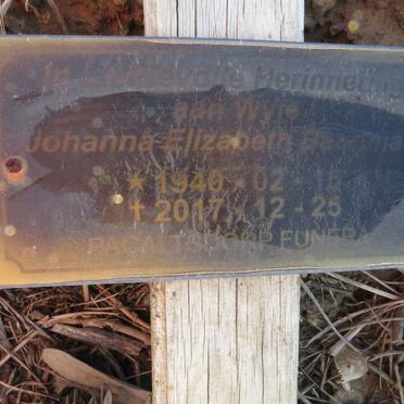 BARNARD Johanna Elizabeth 1940-2017