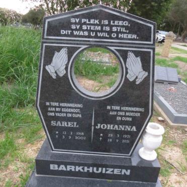 BARKHUIZEN Sarel 1918-2002 &amp; Johanna 1921-2021