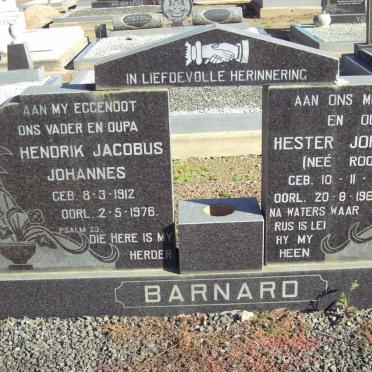 BARNARD Hendrik Jacobus Johannes 1912-1976 &amp; Hester Johanna ROOS 1913-1987