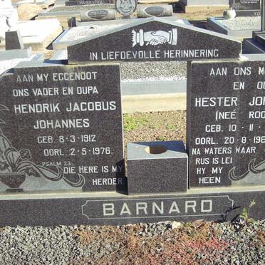 BARNARD Hendrik Jacobus Johannes 1912-1976 &amp; Hester Johanna ROOS 1913-1987