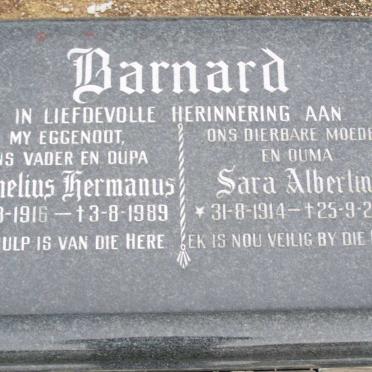 BARNARD Cornelius  Hermanus 1916-1989 &amp; Sara Albertina 1914-2000