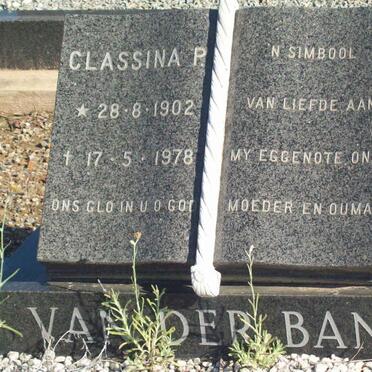BANK Classina P., van der 1902-1978