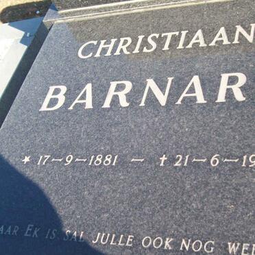 BARNARD Christiaan J. 1881-1981