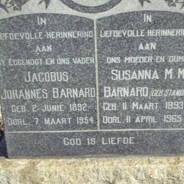 BARNARD Jacobus Johannes 1892-1954 &amp; Susanna M.M. STANDER 1893-1965