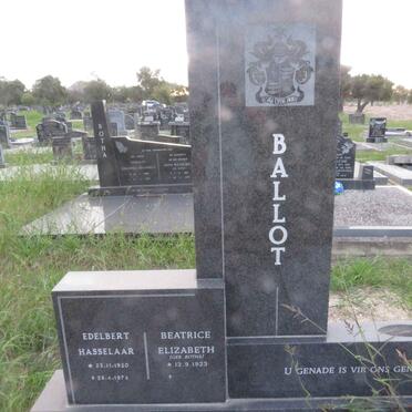 BALLOT Edelbert Hasselaar 1920-1974 & Beatrice Elizabeth BOTHA 1923- :: BALLOT Hester nee DU TOIT 1949-2009 _1