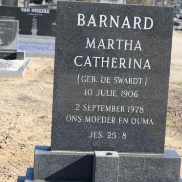 BARNARD Martha Catherina nee DE SWARDT 1906-1978