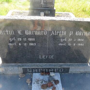 BARNARD Martin I. 1905-1963 & Aletta P. 1904-1985