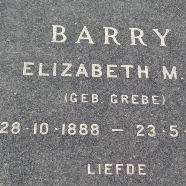 BARRY Elizabeth M.C. nee GREBE 1888-1979